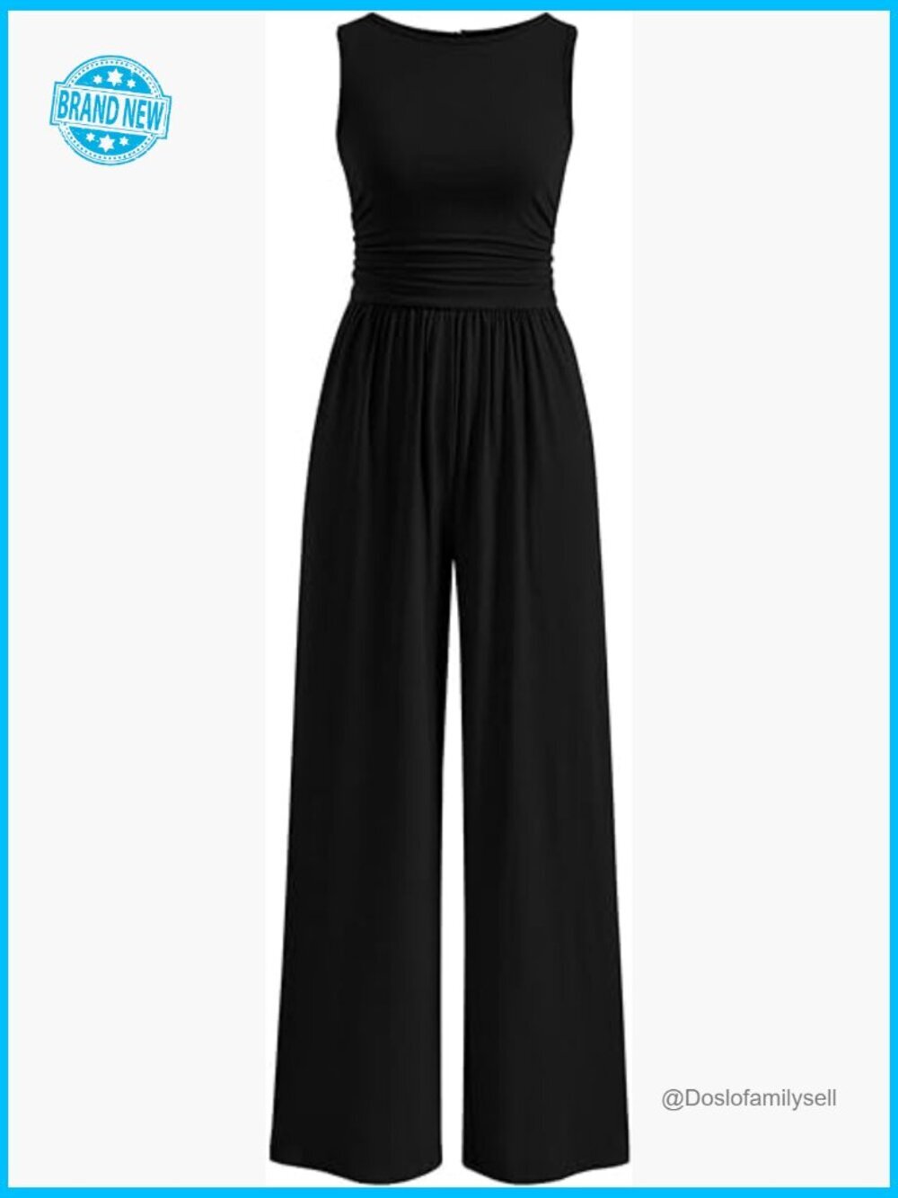 Wide Leg Jumpsuit Sleeveless Romper Summer Dressy Casual One Piece Womens